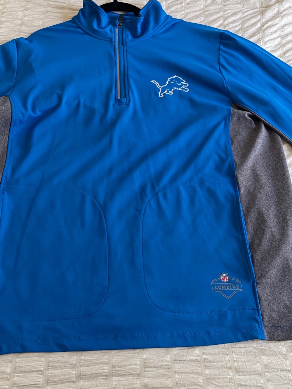 NFL Royal Blue and Gray Quarter-Zip Sweater Pullover
